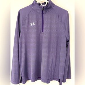 Under Armour Womens Heat Gear Purple Stripe Sz L